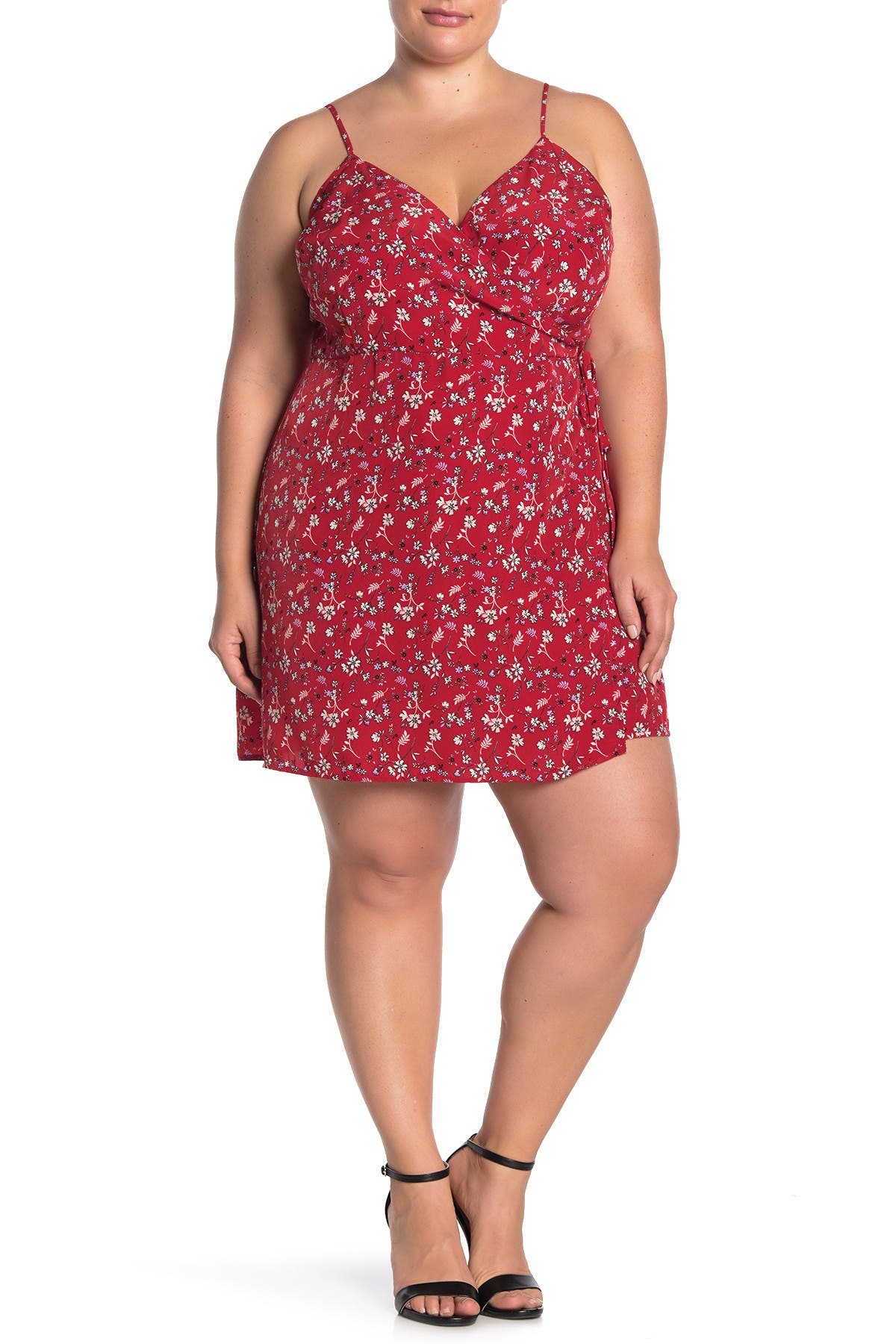 plus size wrap mini dress