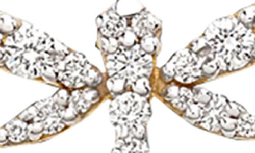 Gabi Rielle 14k Over Silver Cz Mini Dragonfly Necklace In Gold