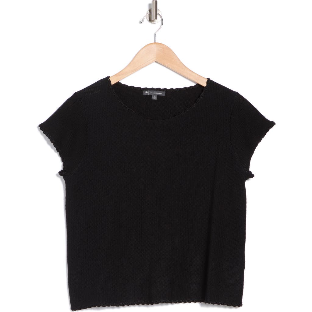 ADRIANNA PAPELL ADRIANNA PAPELL BOAT NECK CAP SLEEVE SEED STITCH SWEATER
