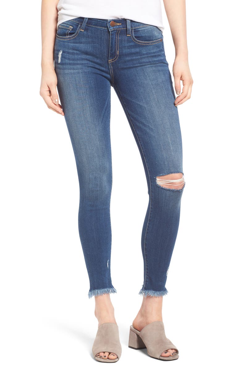 SP Black Frayed Hem Skinny Jeans | Nordstrom