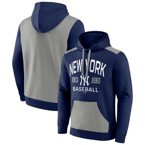 New York Yankees Stitches Youth Allover Print Pullover Hoodie - Navy