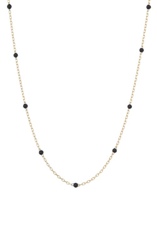 Argento Vivo Sterling Silver Enamel Dot Station Necklace In Gold/black