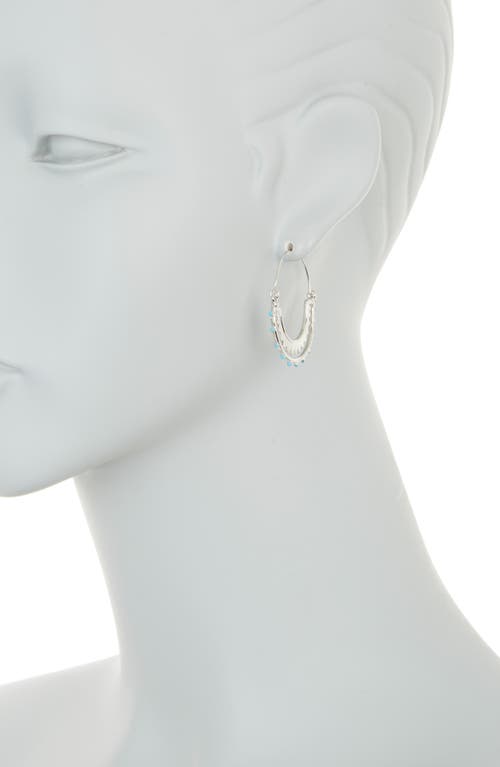 Shop Melrose And Market Sunray Hoop Earrings In Rhodium/enamel