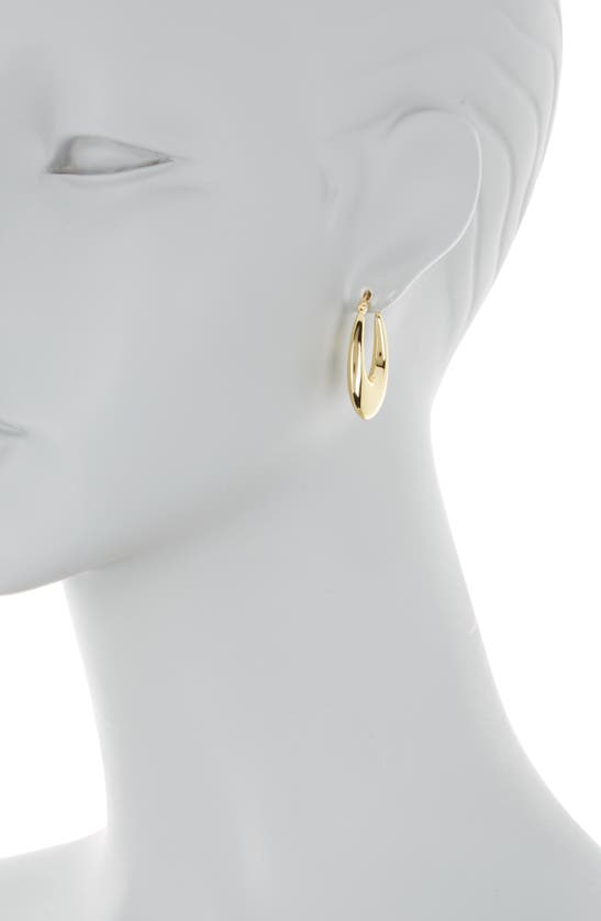 Shop Argento Vivo Sterling Silver Puffy Oval Hoop Earrings In Gold