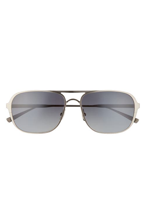Yeager 60mm Polarized Aviator Sunglasses in Antique Silver/Grey