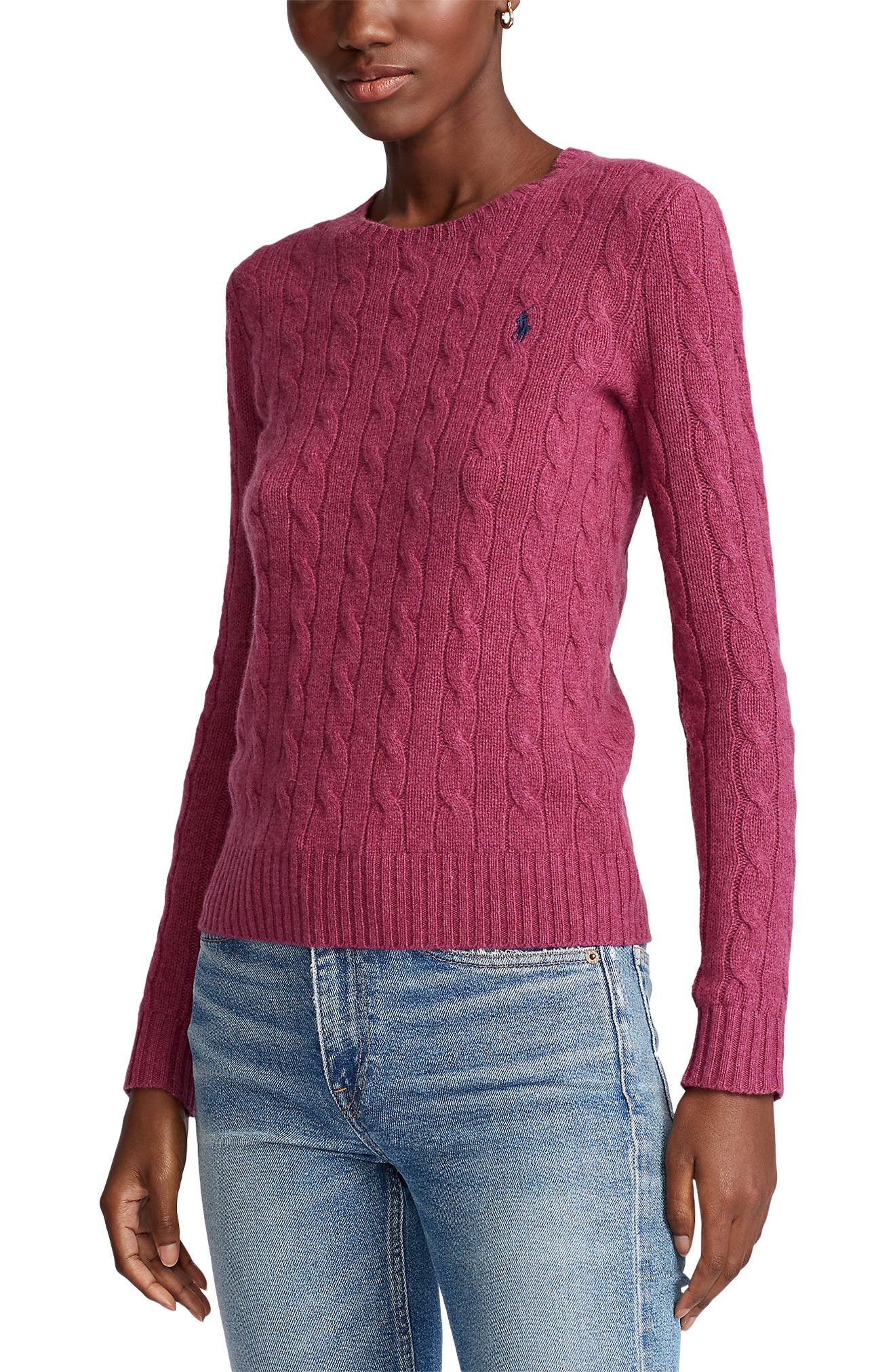 ralph lauren women's cashmere cable knit sweater