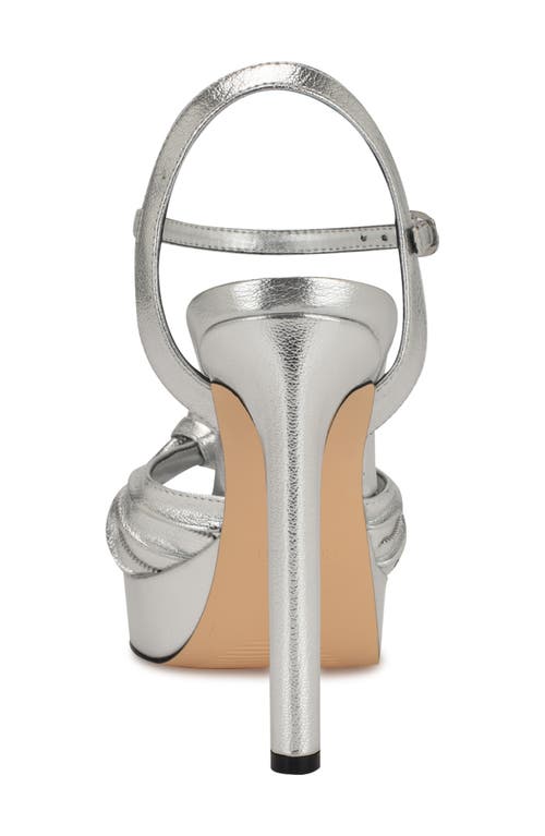 Nine West Women's Winne Knot High Heel Platform Sandals In Silver