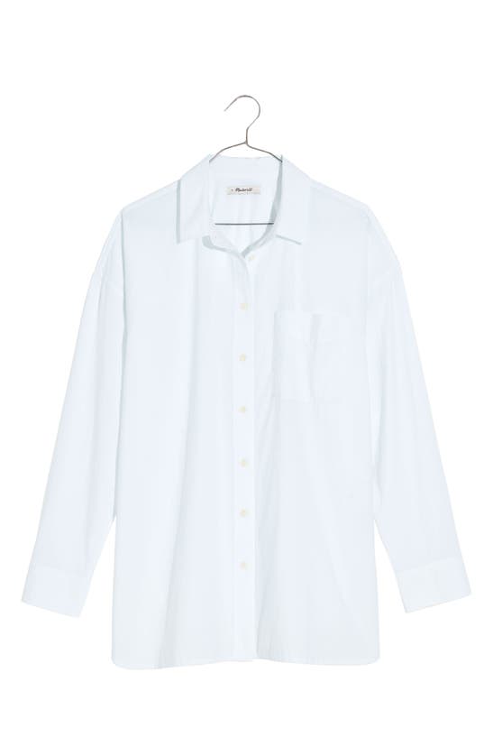 Madewell The Plus Signature Poplin Oversize Button-up Shirt In Eyelet White