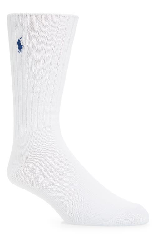 Polo Ralph Lauren Rib Crew Socks in White at Nordstrom