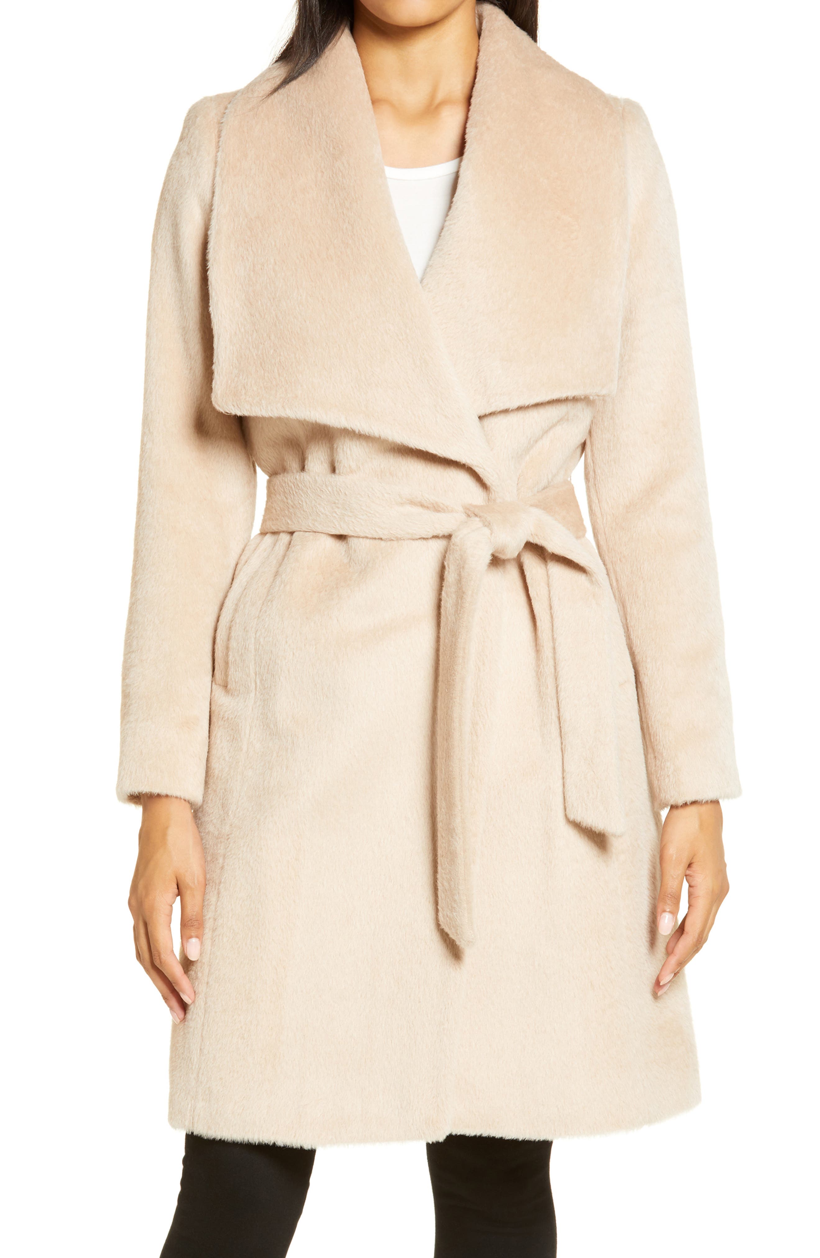 cole haan wool wrap coat