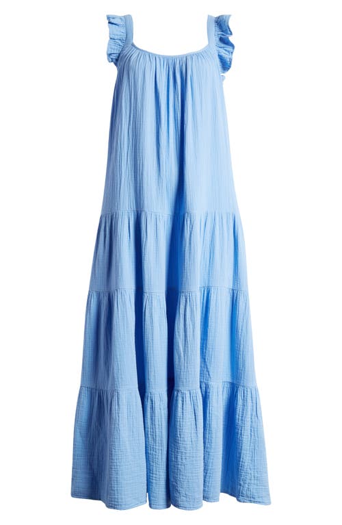 caslon(r) Ruffle Tiered Cotton Maxi Dress in Blue Cornflower