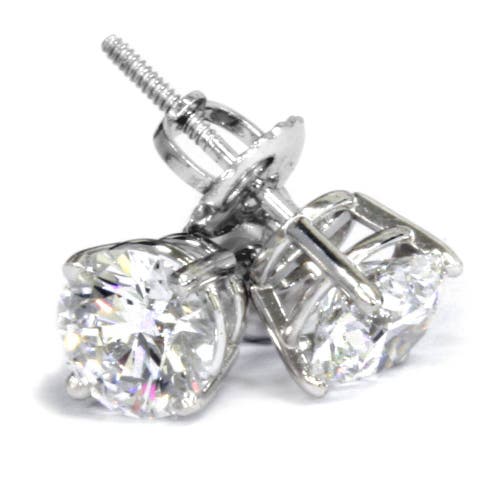 Shop Bliss Diamond 1.25ct Lab Grown Diamond Studs Screw Back 14k White Gold