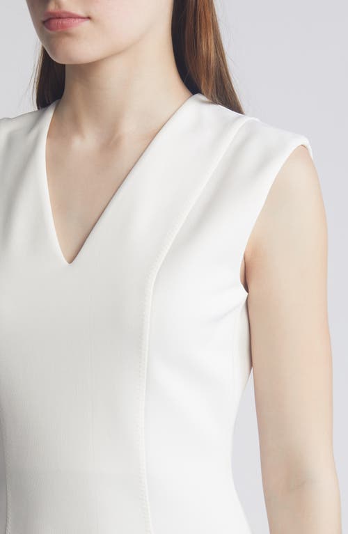 Shop Hugo Boss Boss Dukeva Midi Sheath Dress In Soft Cream