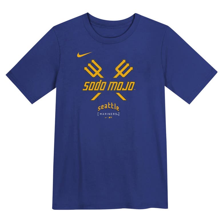 Shop Nike Preschool  Royal Seattle Mariners City Connect Large Logo T-shirt In Blue
