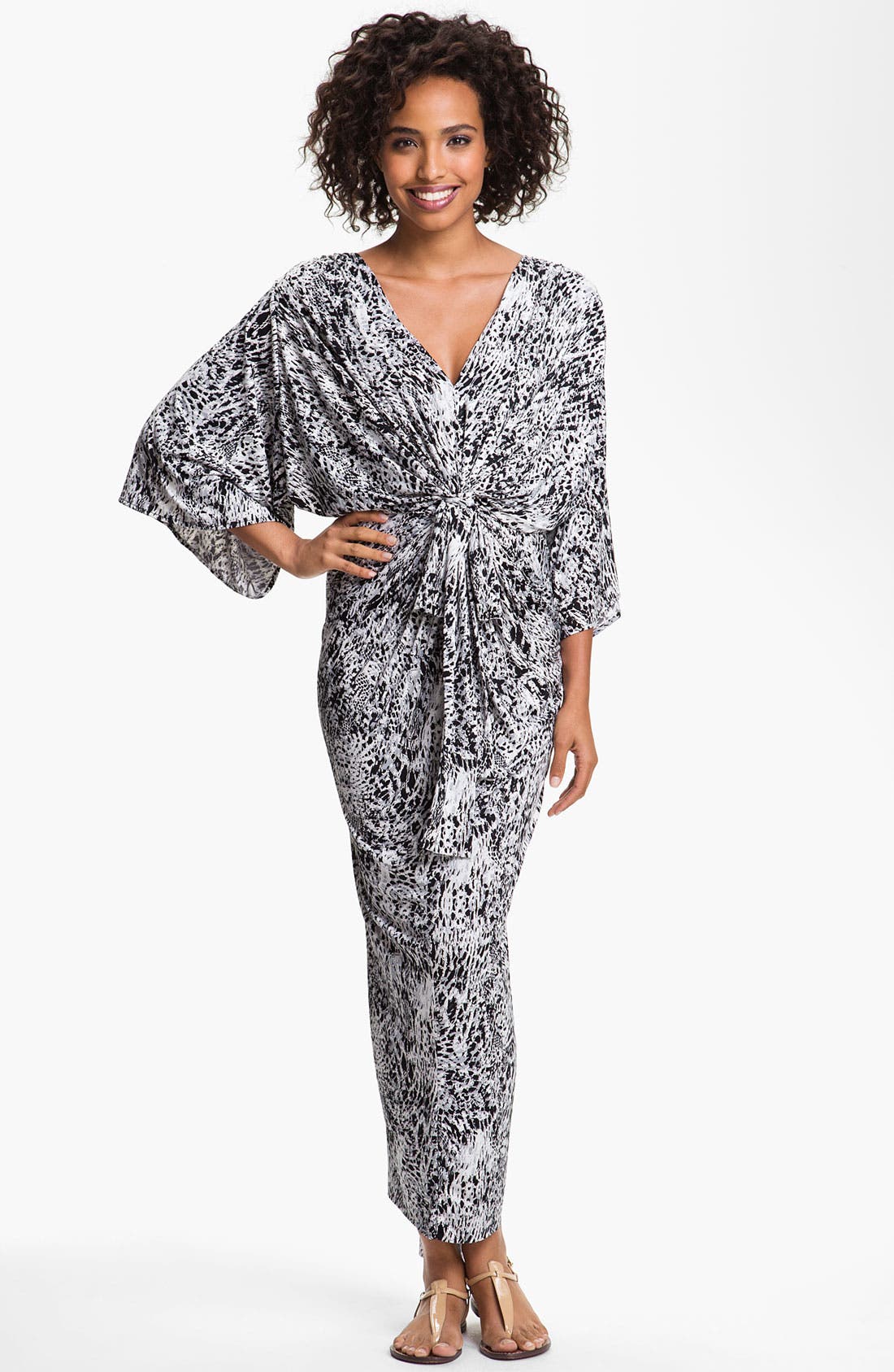 Tbags Los Angeles Print DoubleV Kimono Maxi Dress Nordstrom