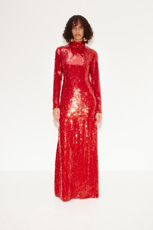 Shop Simonmiller Sculpty Sequin Dress In Chili