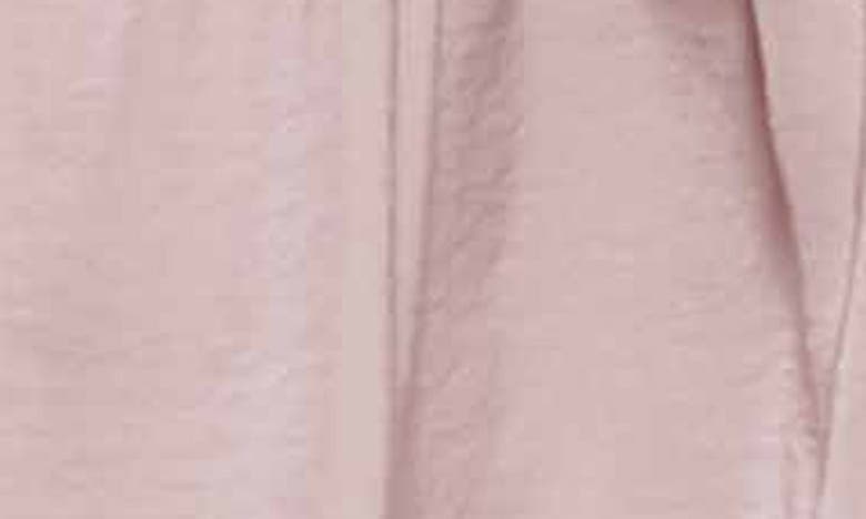 Shop Tommy Hilfiger Ghost Flounce Tie Belt Crepe Mini Shirtdress In Bermuda Pink