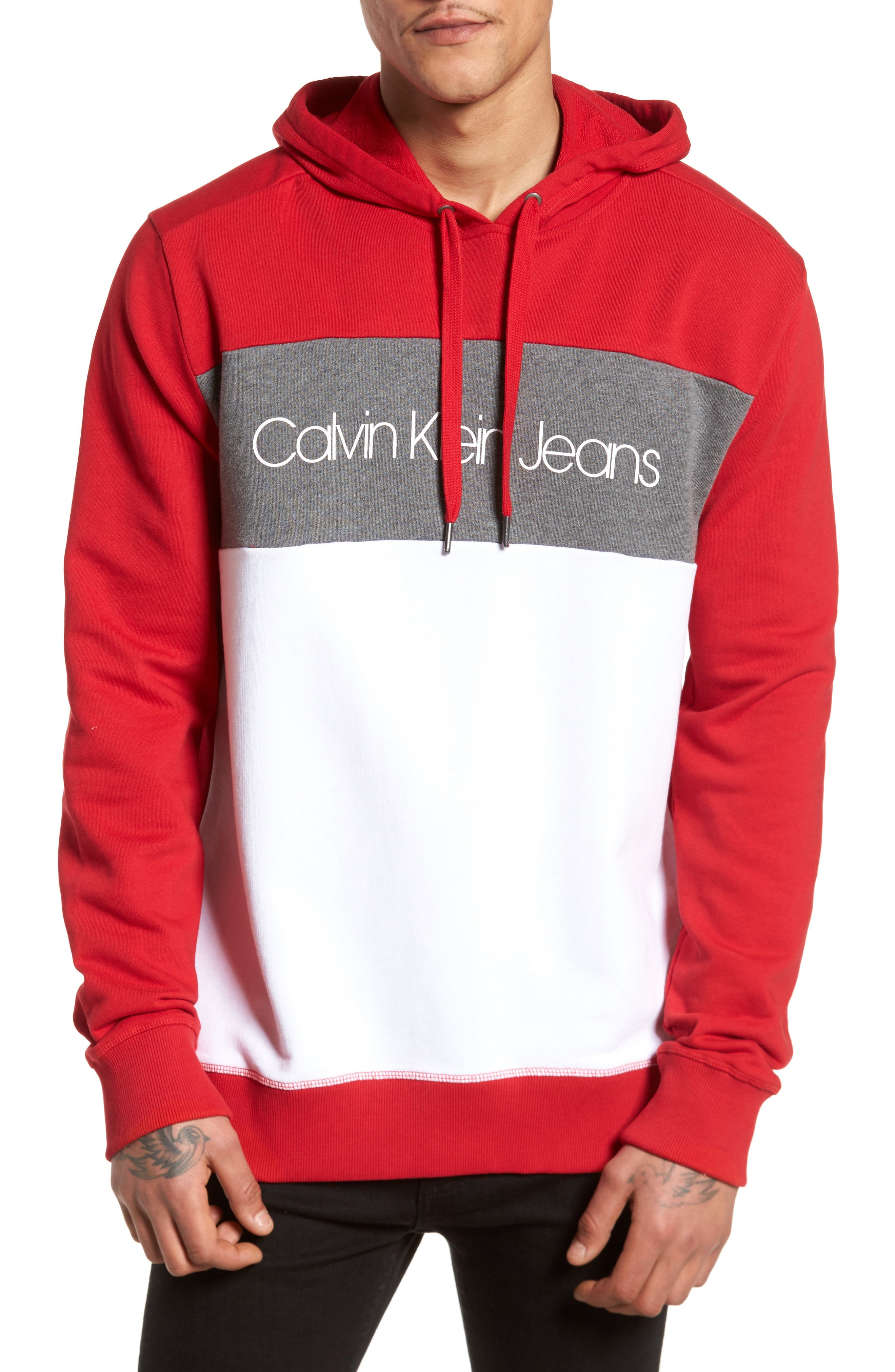 calvin klein colorblock hoodie