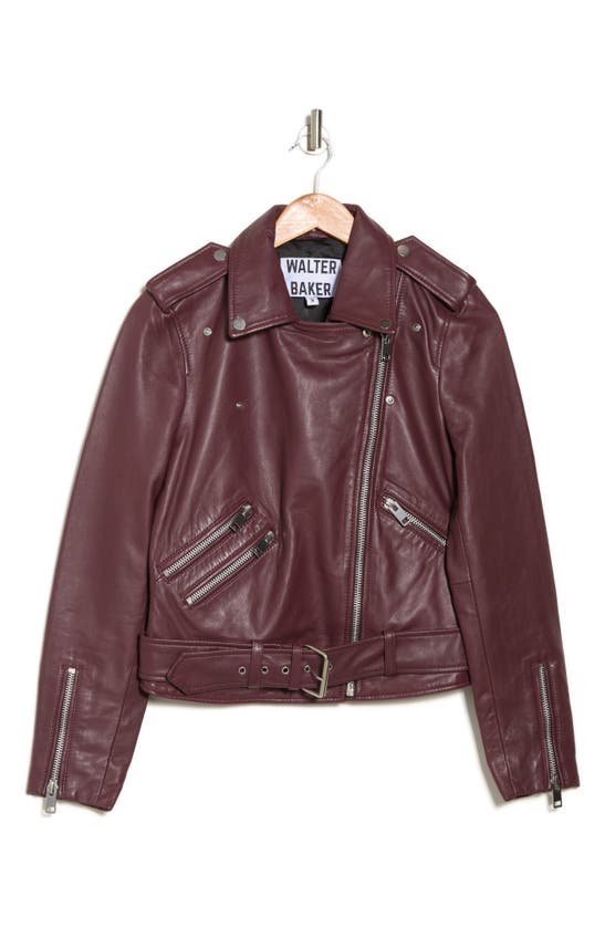 Walter Baker Allison Leather Jacket In Plum