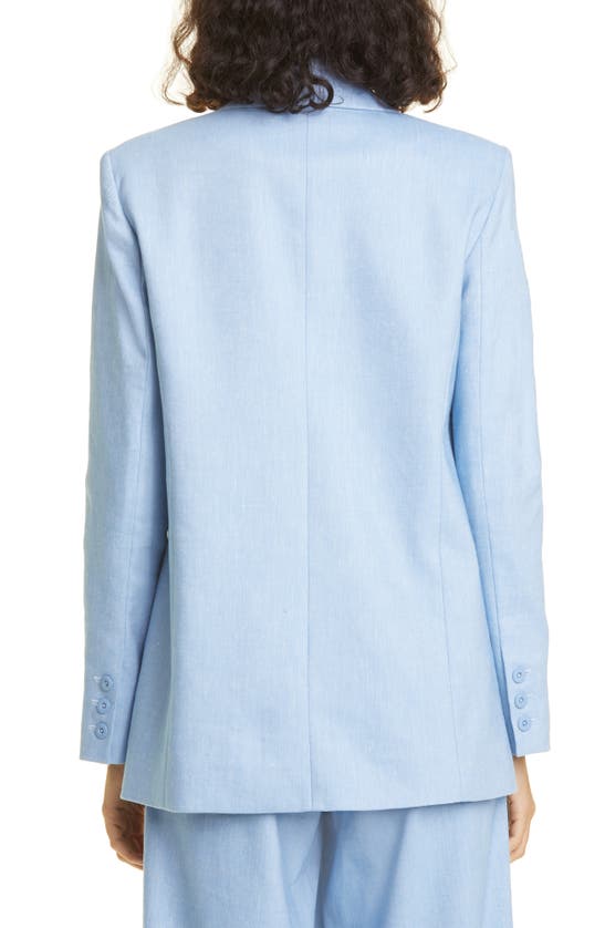 Alice And Olivia Denny Longline Blazer In Chambray