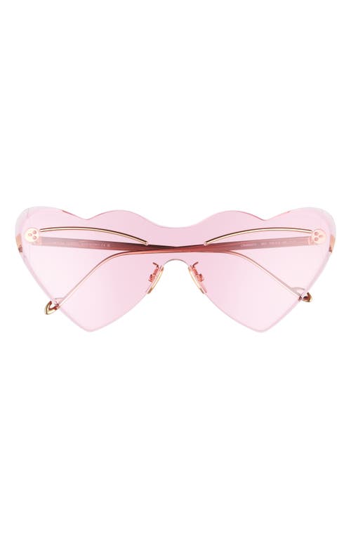 Shop Loewe Heart Shaped Sunglasses In Shiny Endura Gold/violet