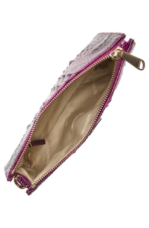 Shop Brahmin Daisy Croc Embossed Leather Wristlet In Sugar Plum