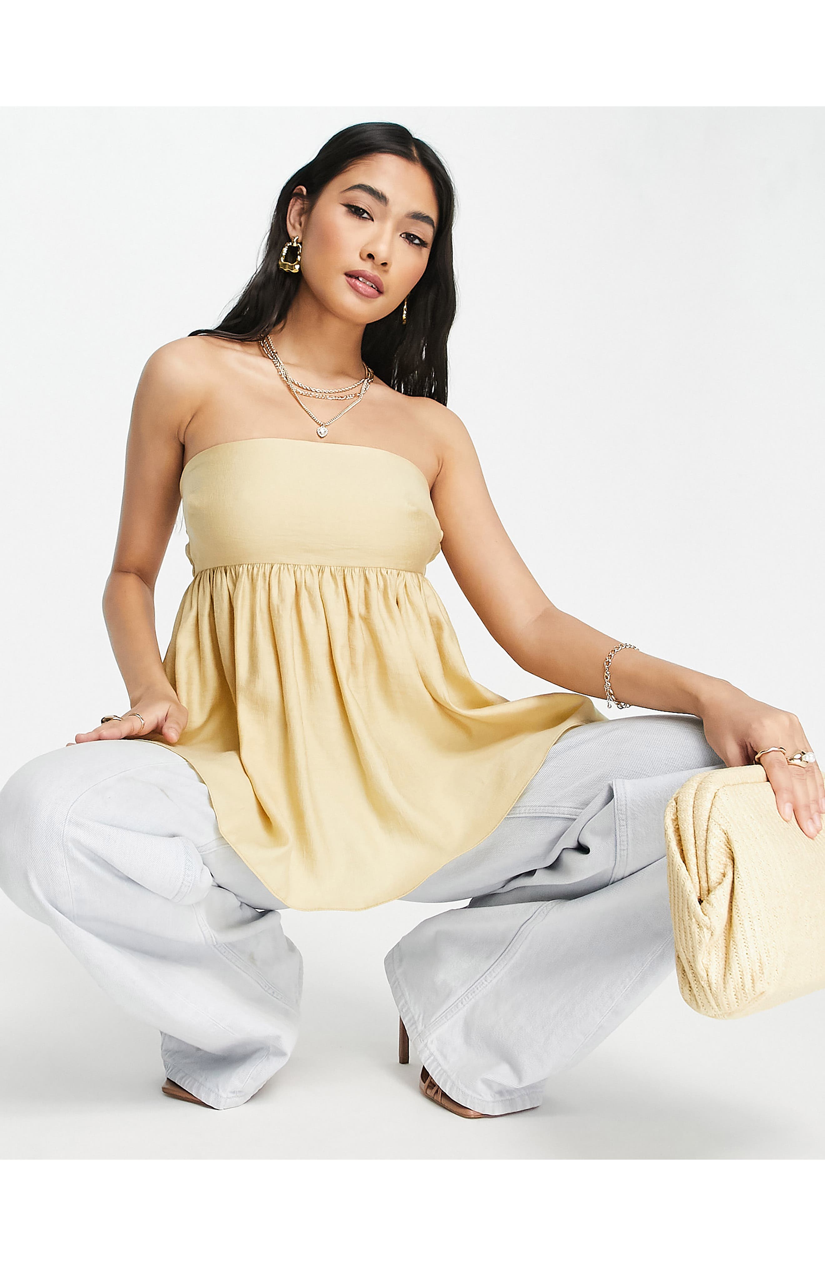 Topshop Strapless Babydoll Top | Nordstrom