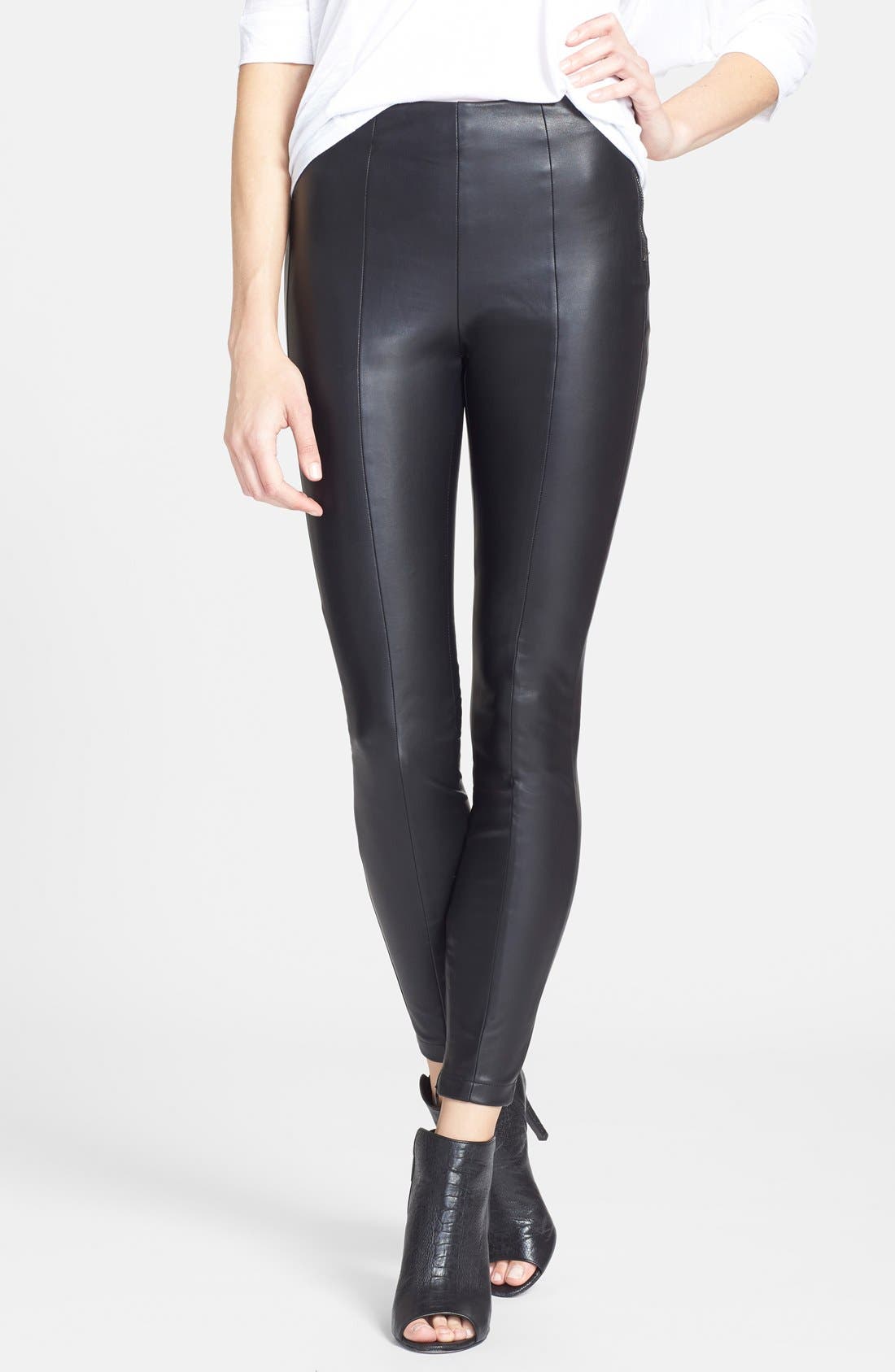 topshop faux leather trousers