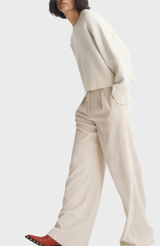 Rag & Bone Bennett Wide-leg Corduroy Pants In Ivory
