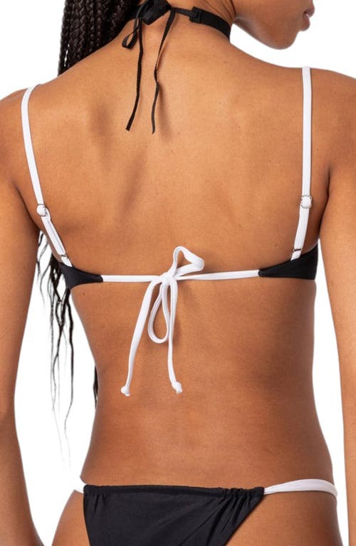 Shop Edikted Leanna Contrast Underwire Bikini Top In Black-and-white