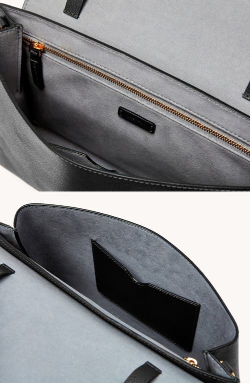 Senreve Cadence Shoulder Pebbled Leather Handbag In Noir