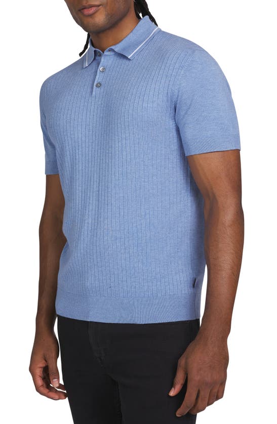 Shop Dkny Sportswear Farley Sweater Polo In Shady Blue