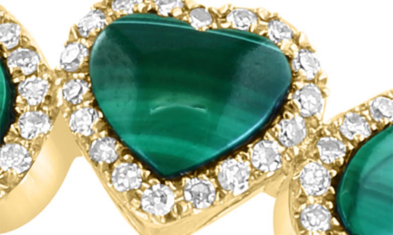 Shop Effy 14k Yellow Gold, Malachite & Diamond Hearts Ring In Green