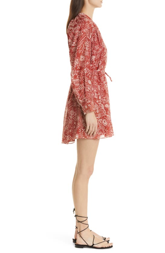 Rebecca Taylor Labyrinth Abstract Print Cotton & Silk Dress In Labyrinth Print Red