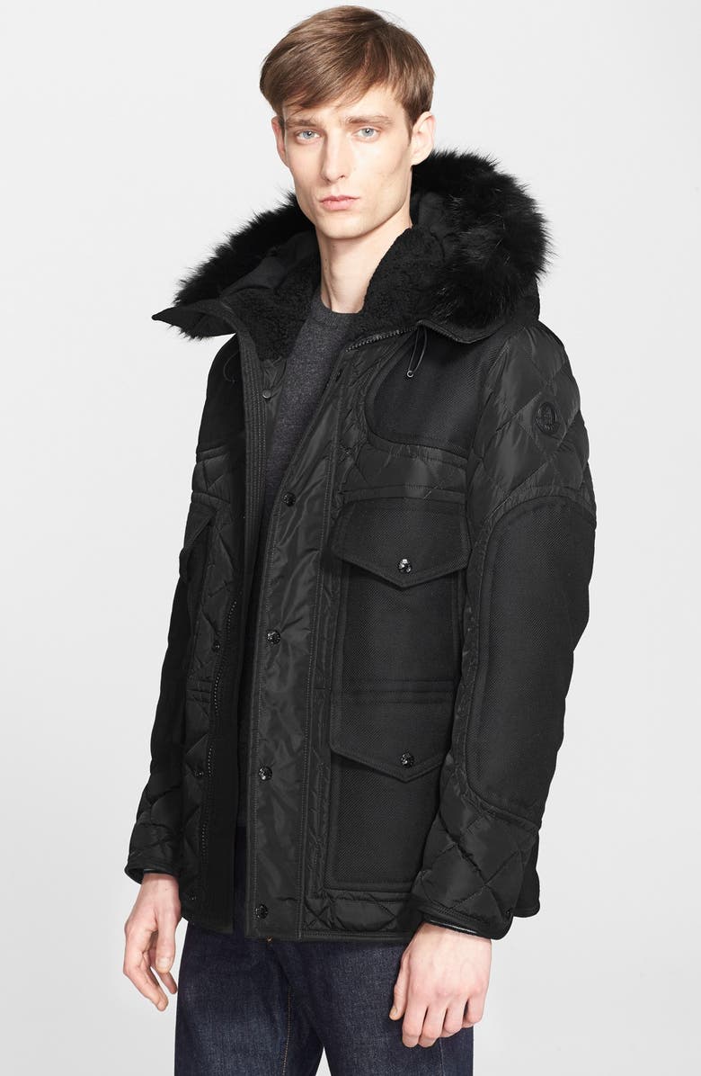 Moncler 'Gamunont' Mixed Media Down Jacket with Genuine Coyote and ...