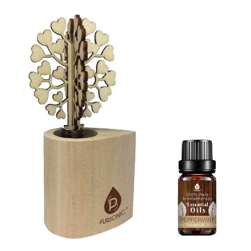 Shop Pursonic 3d Tree Reed Diffuser With 100% Pure Lavender Essential Oil In Brown- Peppermint Oil