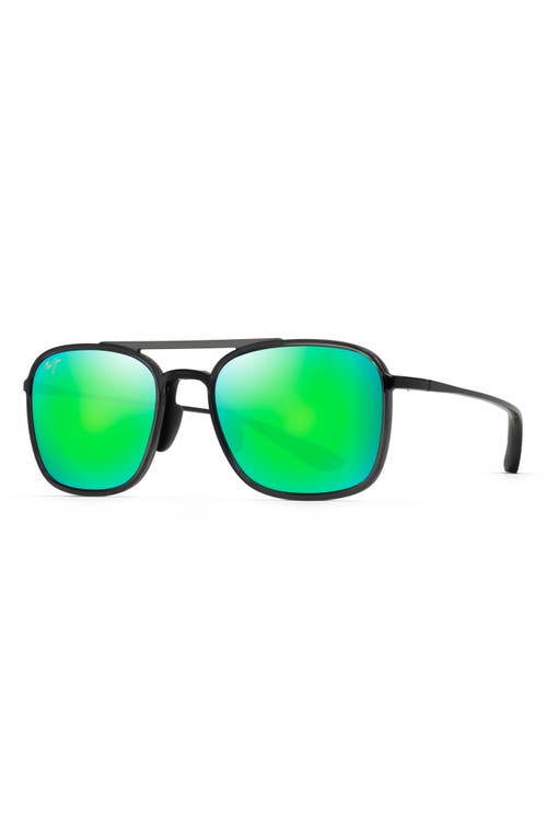 Maui Jim Keokea Mj Gm447-11 Navigator Polarized Sunglasses In Translucent Grey/mauigreen