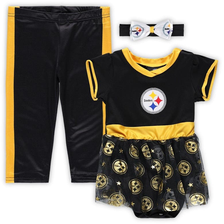 Jerry Leigh Women's Black/Gold Pittsburgh Steelers Game Day Costume Dress Set at Nordstrom, Size Small