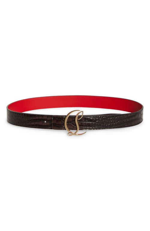 Christian Louboutin Cl Logo Leather Belt in Red