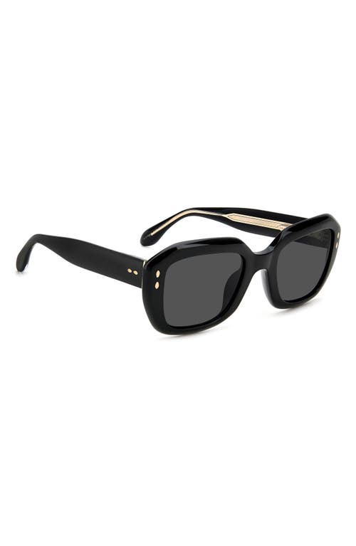 Shop Isabel Marant The New 52mm Rectangular Sunglasses In Black/grey