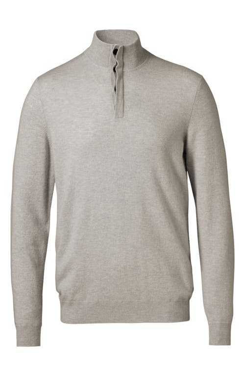 Merino Wool & Cashmere Button Neck Sweater in Silver Grey