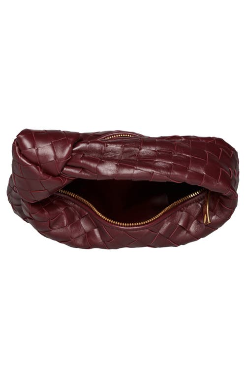 Bottega Veneta Mini Jodie Leather Hobo In 2247 Barolo-gold