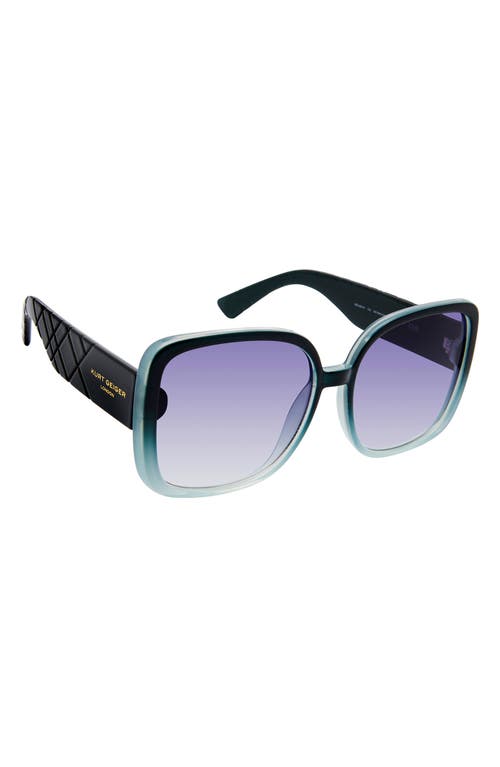 Shop Kurt Geiger London 59mm Square Sunglasses In Crystal Teal Crystal/blue