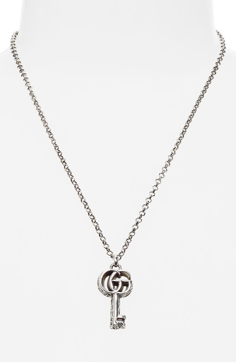 Gucci GG Silver Key Necklace |