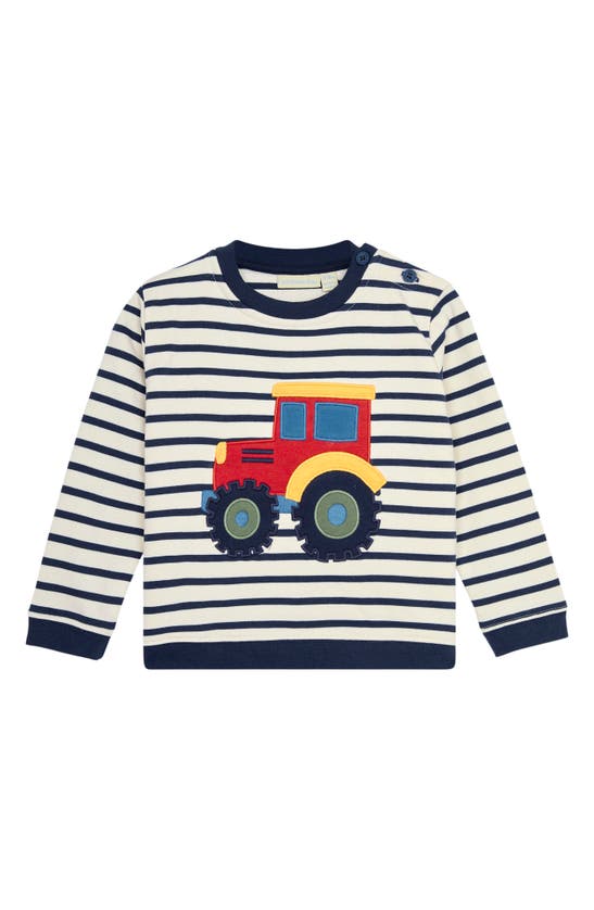 Shop Jojo Maman Bébé Jojo Maman Bebe Tractor Appliqué Sweatshirt & Joggers Set In Navy