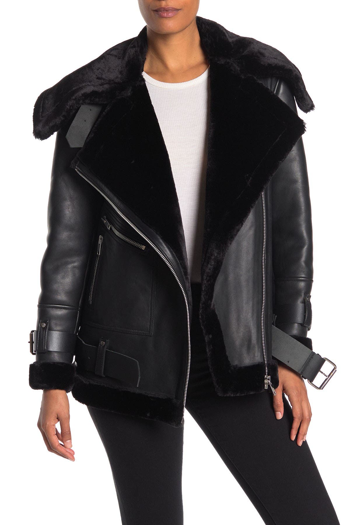 leather and fur jacket