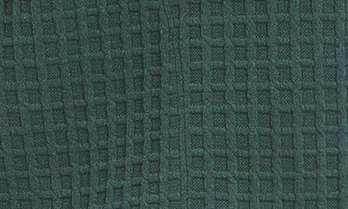 Max Studio Funnel Neck Waffle Knit Pullover In Deep Petrol