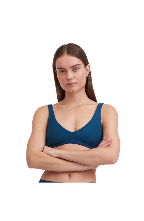 Au Naturel by Gottex Solid Textured V neck Bikini swim top Teal at Nordstrom,