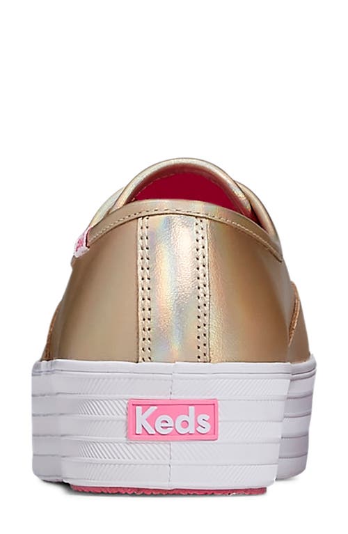 Shop Keds ® X Barbie® Platform Sneaker In Gold Leather