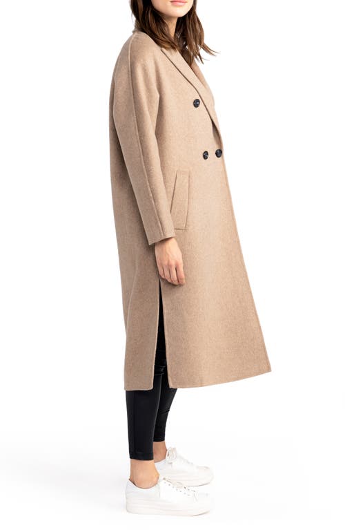 Belle & Bloom Guest List Oversize Double Breasted Wool Blend Coat In Oat